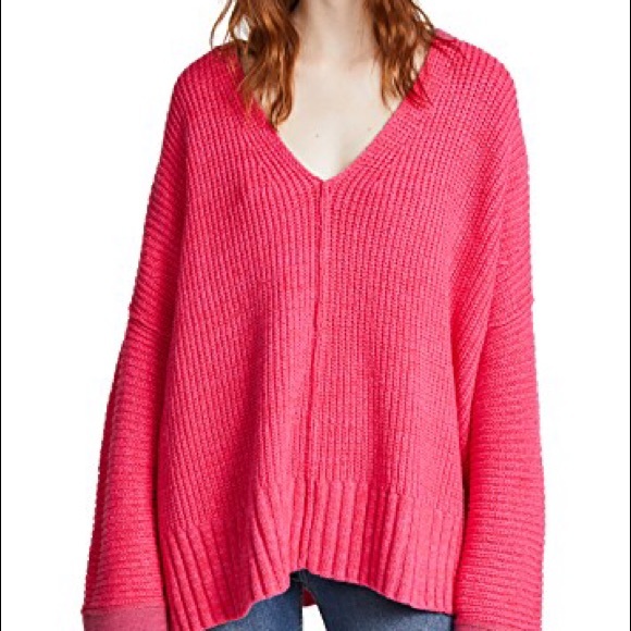 NWT Free People Take Over Me V-Neck Knit Sweater - Picture 5 of 5